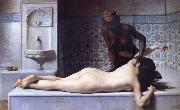 Edouard Debat Ponsan The Massage Scene from the Turkish Baths oil on canvas